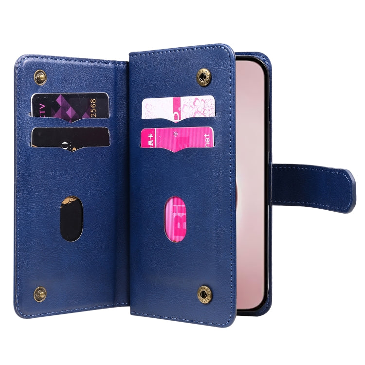 For iPhone 16 Pro Multi-Function Wallet 10 Card Slots Leather Phone Case