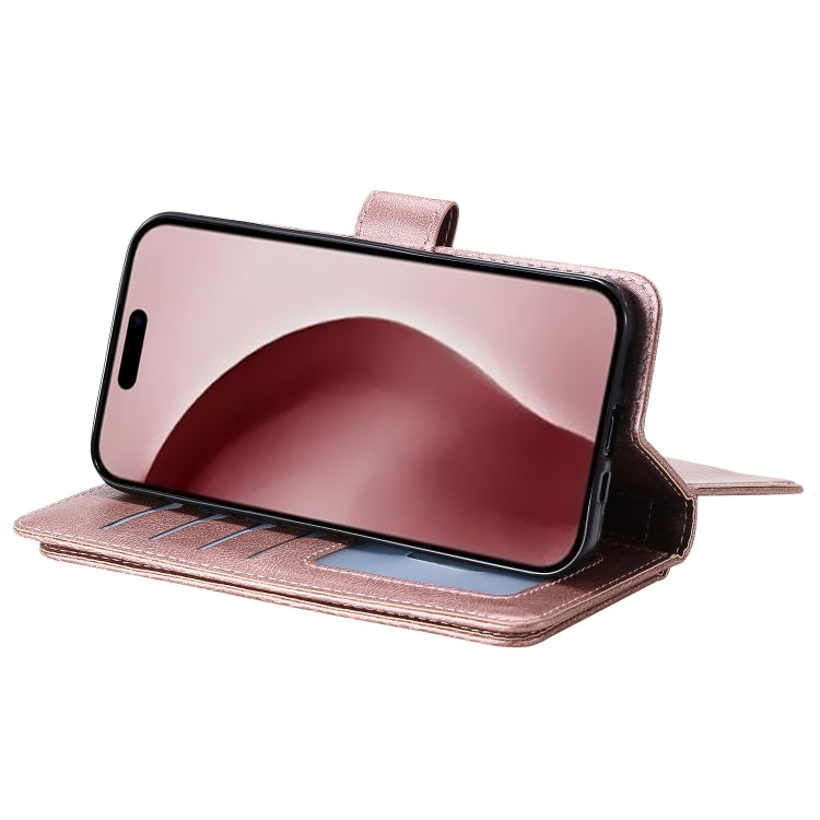 For iPhone 16 Pro Multi-Function Wallet 10 Card Slots Leather Phone Case