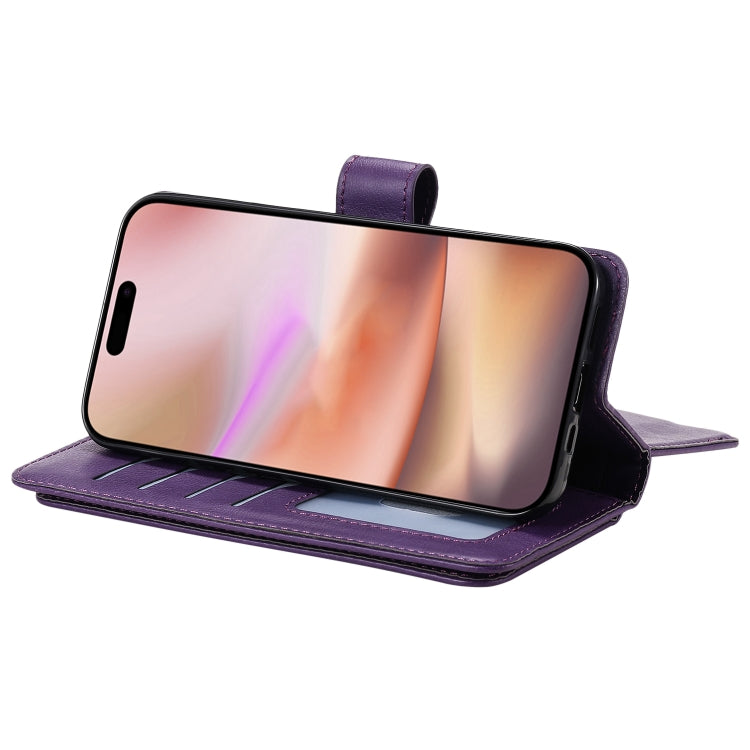 For iPhone 16 Plus Multi-Function Wallet 10 Card Slots Leather Phone Case