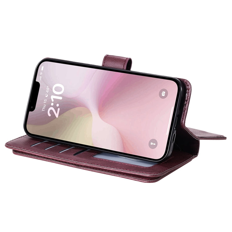 For iPhone 17e / 16e Multi-Function Wallet 10 Card Slots Leather Phone Case