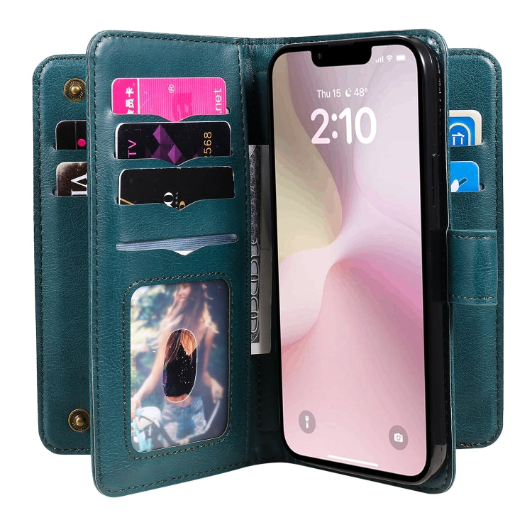 For iPhone 17e / 16e Multi-Function Wallet 10 Card Slots Leather Phone Case