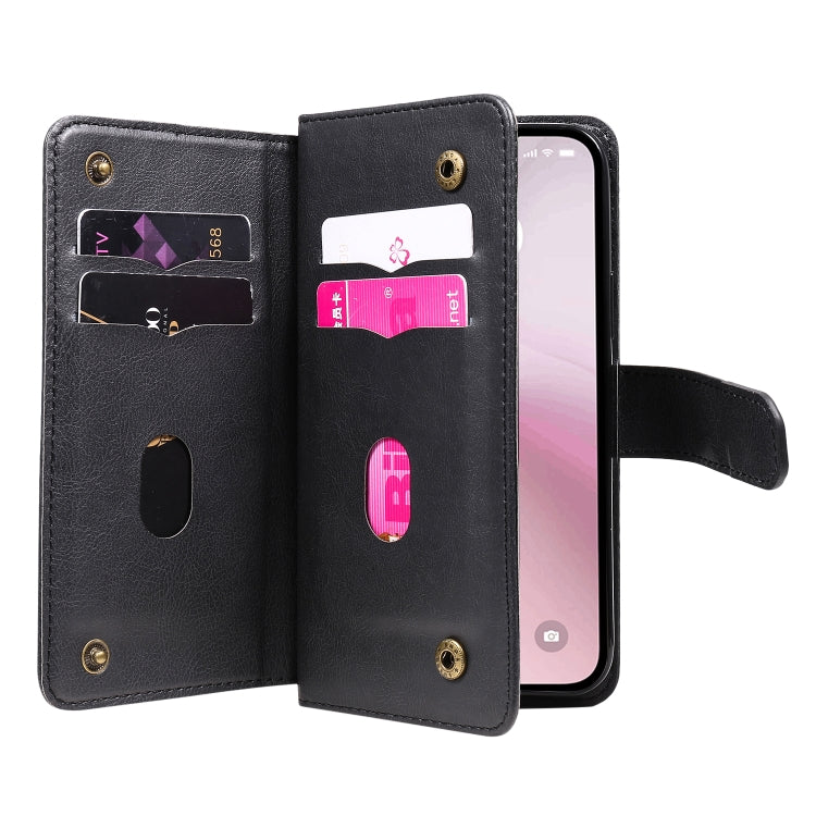 For iPhone 17e / 16e Multi-Function Wallet 10 Card Slots Leather Phone Case