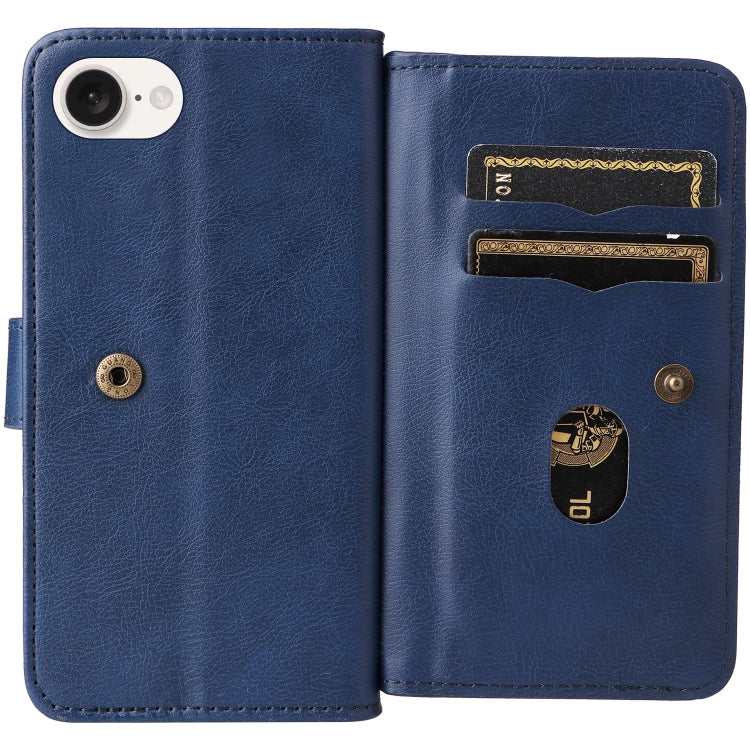 For iPhone 17e / 16e Multi-Function Wallet 10 Card Slots Leather Phone Case