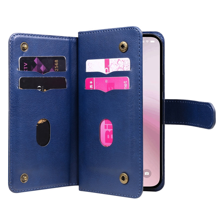 For iPhone 17e / 16e Multi-Function Wallet 10 Card Slots Leather Phone Case