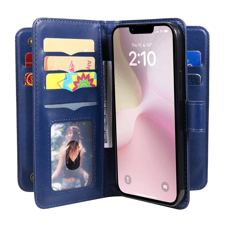 For iPhone 17e / 16e Multi-Function Wallet 10 Card Slots Leather Phone Case