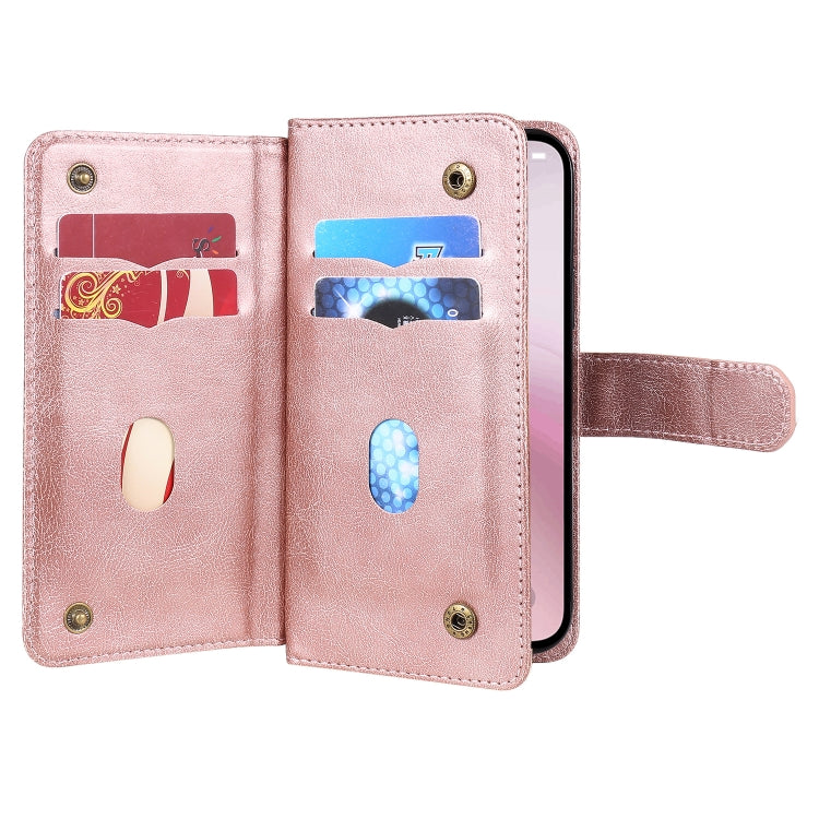 For iPhone 17e / 16e Multi-Function Wallet 10 Card Slots Leather Phone Case