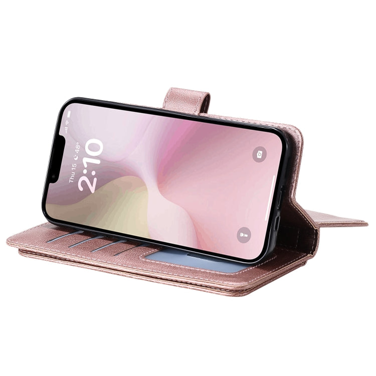 For iPhone 17e / 16e Multi-Function Wallet 10 Card Slots Leather Phone Case