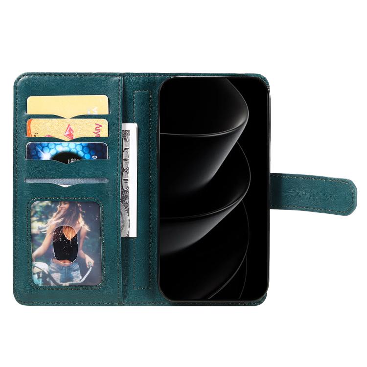 For iPhone 17 Pro Max Multi-Function Wallet 10 Card Slots Leather Phone Case