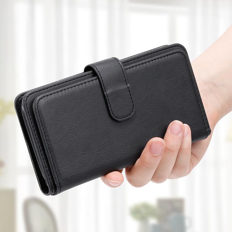 For iPhone 17 Pro Max Multi-Function Wallet 10 Card Slots Leather Phone Case