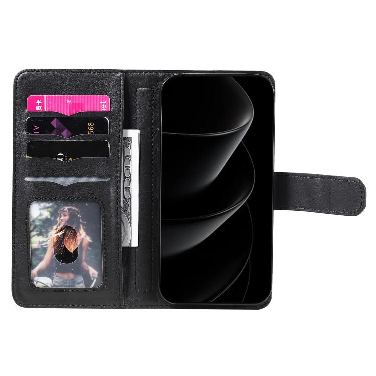 For iPhone 17 Pro Max Multi-Function Wallet 10 Card Slots Leather Phone Case