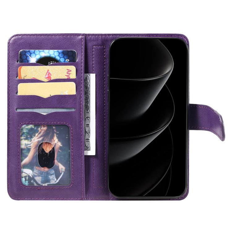 For iPhone 17 Pro Max Multi-Function Wallet 10 Card Slots Leather Phone Case