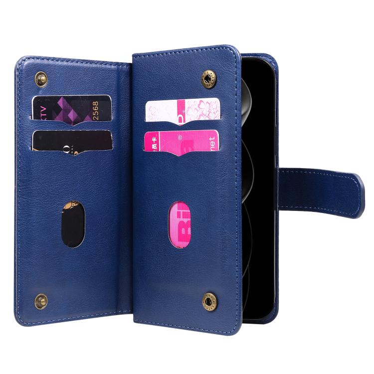 For iPhone 17 Pro Max Multi-Function Wallet 10 Card Slots Leather Phone Case