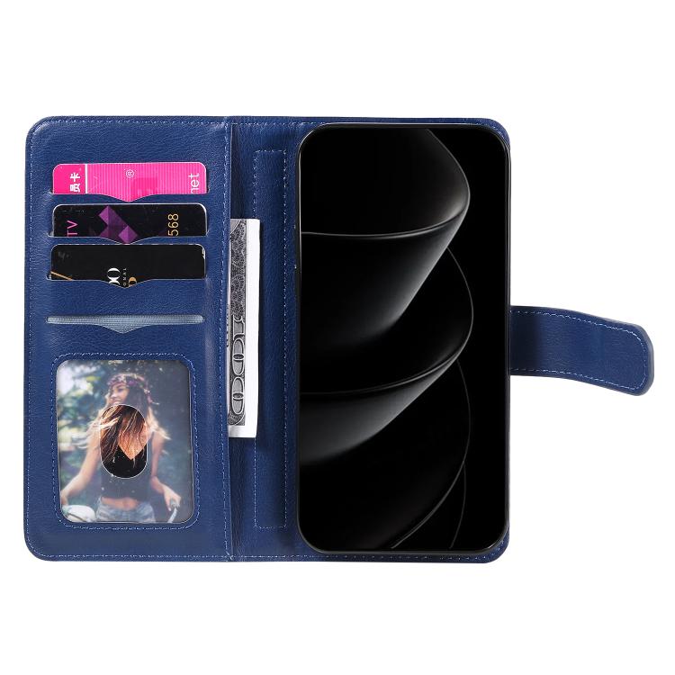 For iPhone 17 Pro Max Multi-Function Wallet 10 Card Slots Leather Phone Case