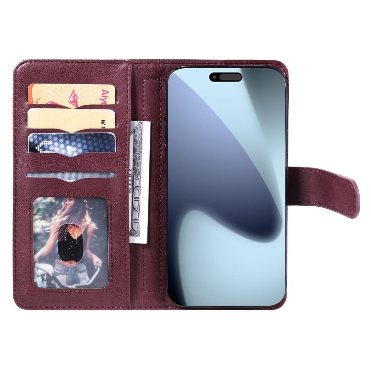 For iPhone 17 Pro Multi-Function Wallet 10 Card Slots Leather Phone Case