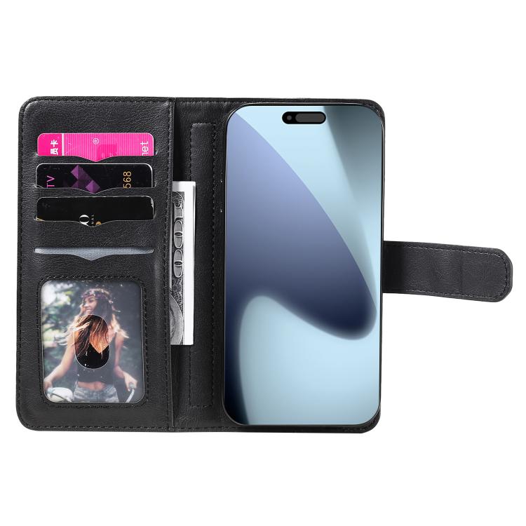 For iPhone 17 Pro Multi-Function Wallet 10 Card Slots Leather Phone Case