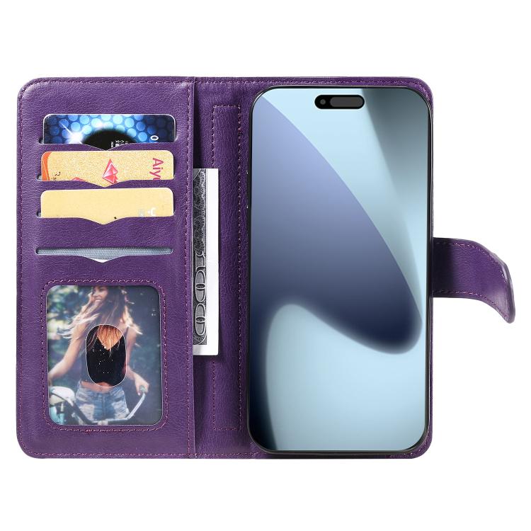 For iPhone 17 Pro Multi-Function Wallet 10 Card Slots Leather Phone Case
