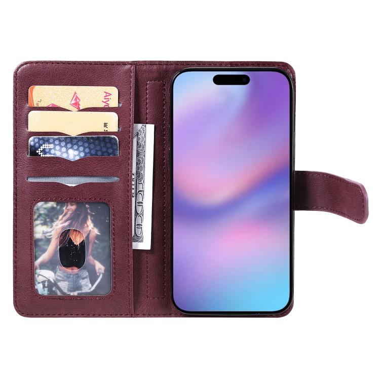 For iPhone 17 Multi-Function Wallet 10 Card Slots Leather Phone Case