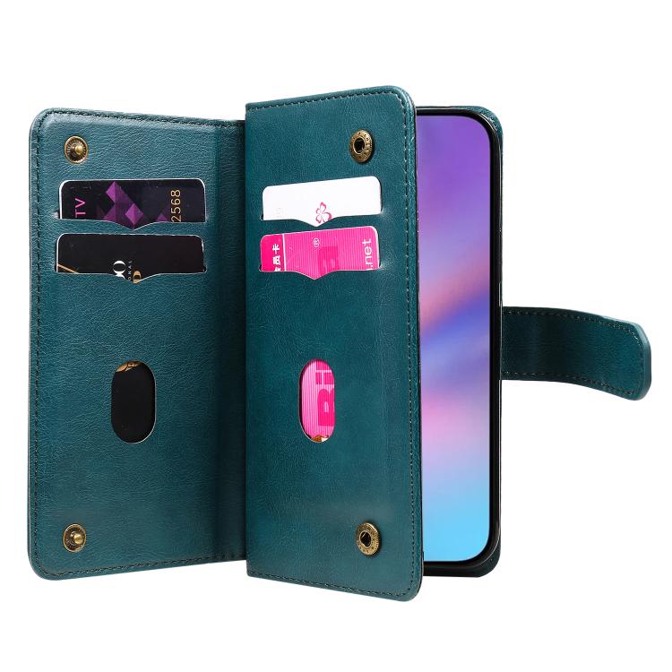 For iPhone 17 Multi-Function Wallet 10 Card Slots Leather Phone Case