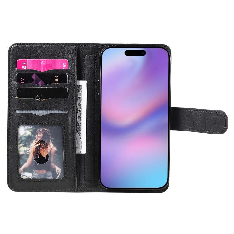 For iPhone 17 Multi-Function Wallet 10 Card Slots Leather Phone Case