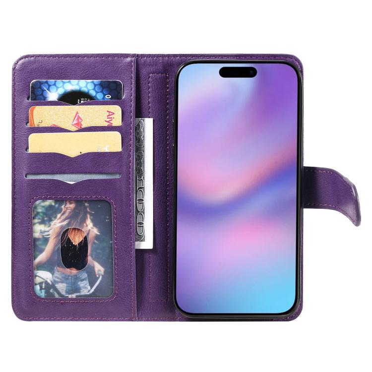 For iPhone 17 Multi-Function Wallet 10 Card Slots Leather Phone Case
