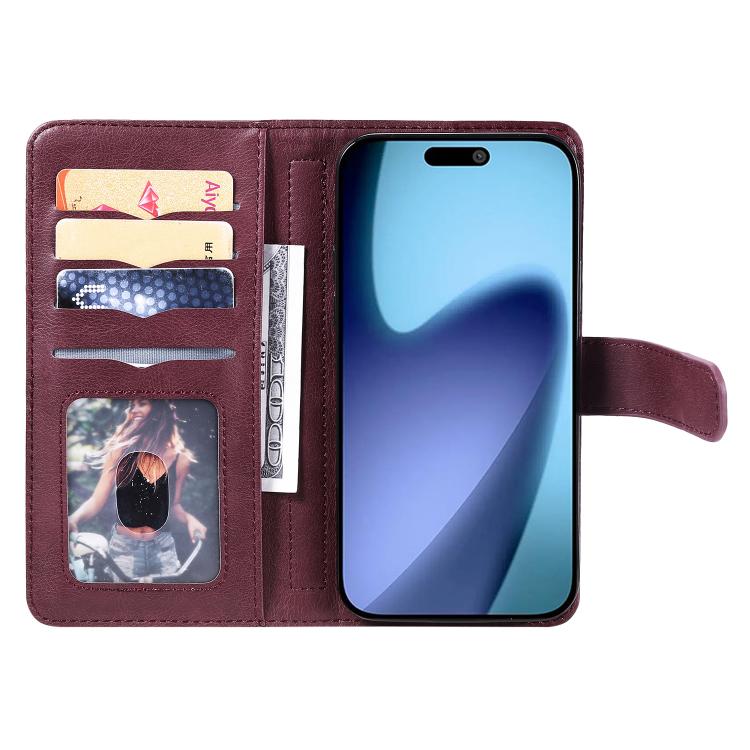 For iPhone Air Multi-Function Wallet 10 Card Slots Leather Phone Case
