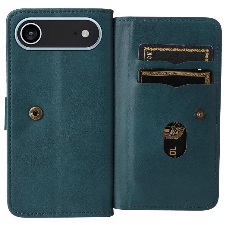 For iPhone Air Multi-Function Wallet 10 Card Slots Leather Phone Case