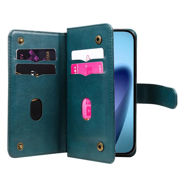 For iPhone Air Multi-Function Wallet 10 Card Slots Leather Phone Case