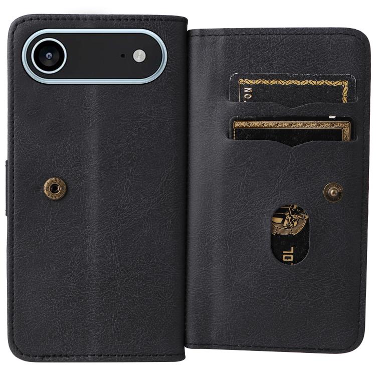 For iPhone Air Multi-Function Wallet 10 Card Slots Leather Phone Case