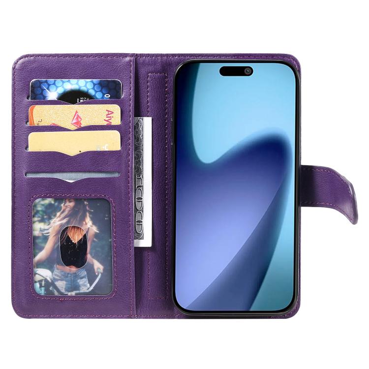 For iPhone Air Multi-Function Wallet 10 Card Slots Leather Phone Case