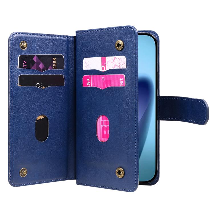 For iPhone Air Multi-Function Wallet 10 Card Slots Leather Phone Case