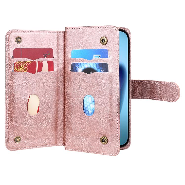 For iPhone Air Multi-Function Wallet 10 Card Slots Leather Phone Case