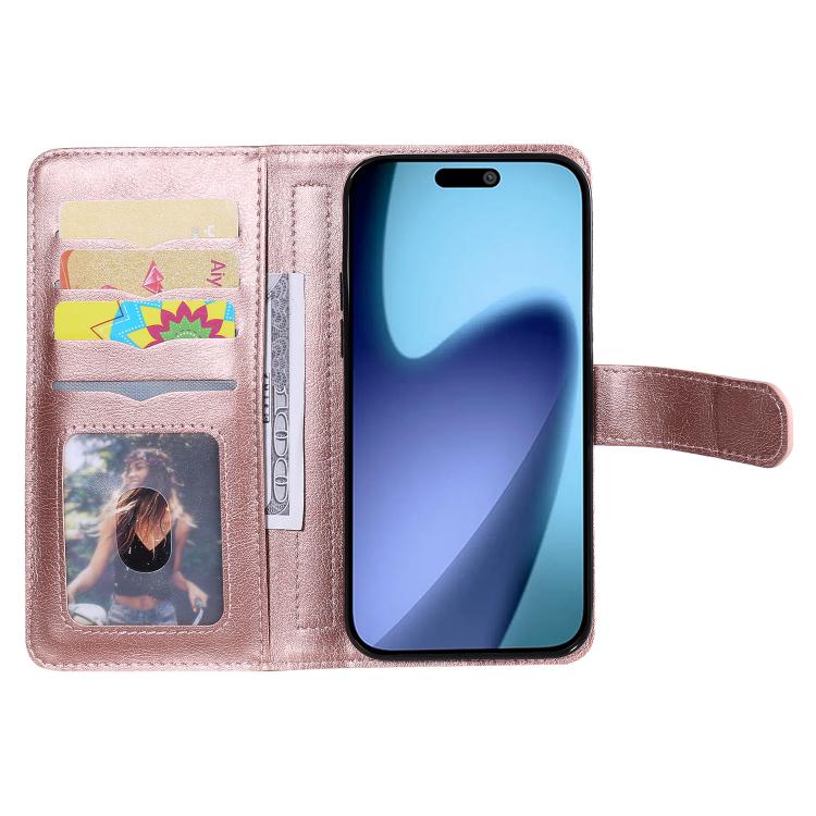 For iPhone Air Multi-Function Wallet 10 Card Slots Leather Phone Case