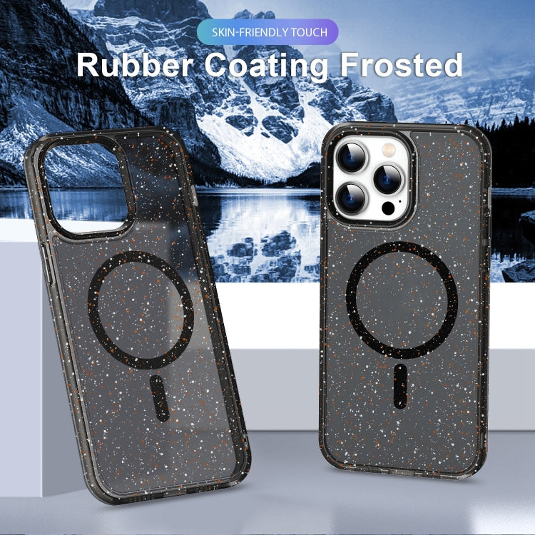 For iPhone 15 Plus Colorful Ink-splash Magsafe PC Hybrid TPU Phone Case