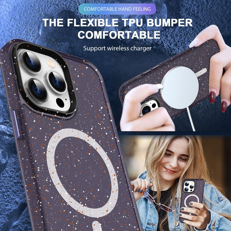 For iPhone 15 Colorful Ink-splash Magsafe PC Hybrid TPU Phone Case