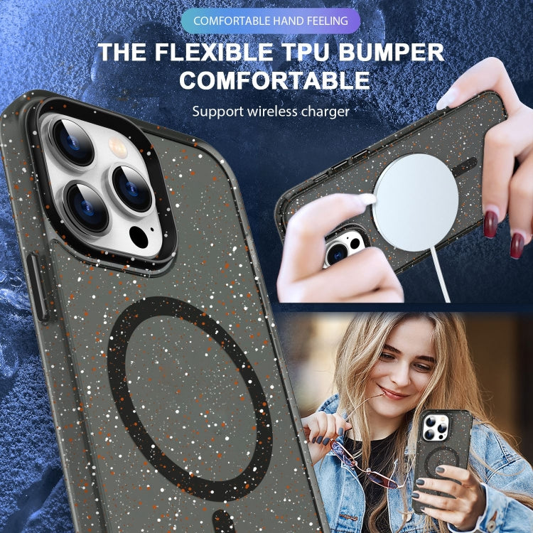 For iPhone 14 Colorful Ink-splash Magsafe PC Hybrid TPU Phone Case