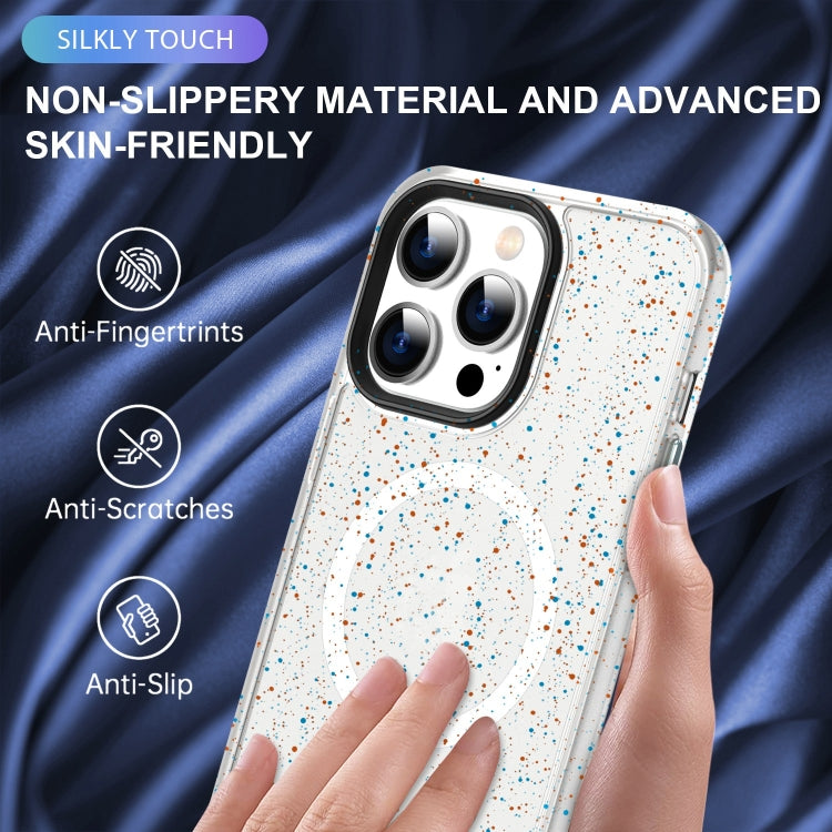 For iPhone 14 Pro Max Colorful Ink-splash Magsafe PC Hybrid TPU Phone Case