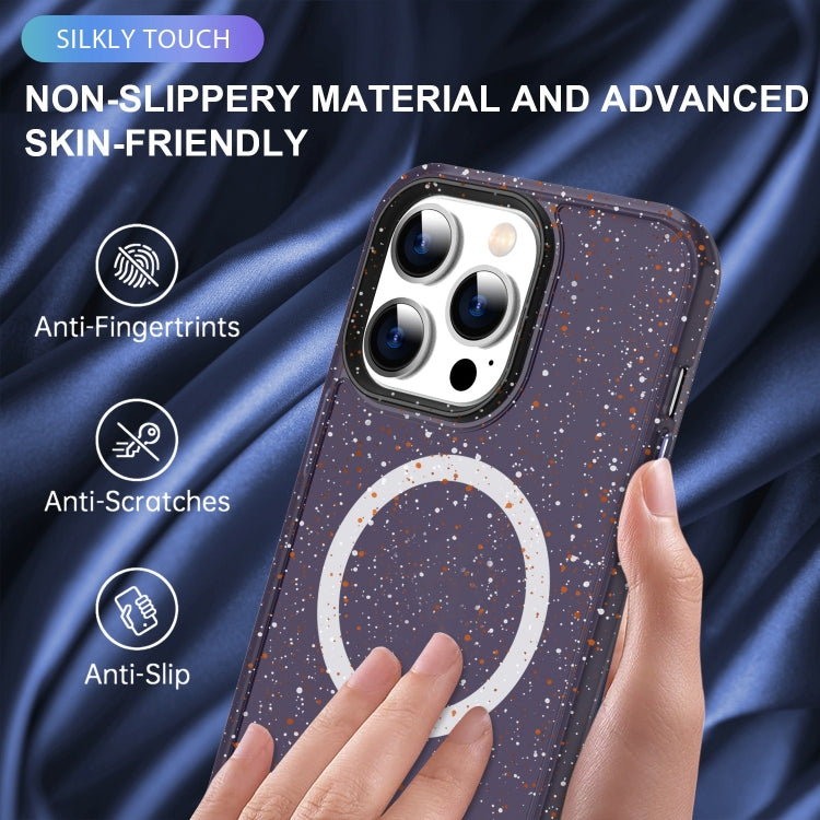 For iPhone 13 Pro Max Colorful Ink-splash Magsafe PC Hybrid TPU Phone Case