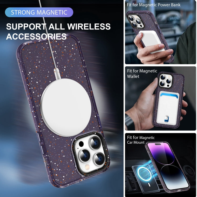 For iPhone 13 Pro Colorful Ink-splash Magsafe PC Hybrid TPU Phone Case