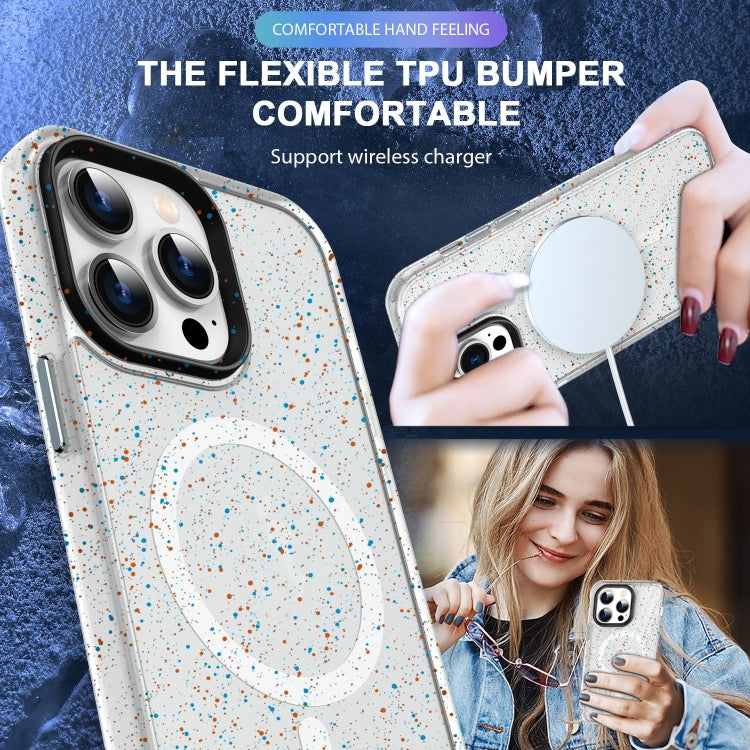 For iPhone 11 Colorful Ink-splash Magsafe PC Hybrid TPU Phone Case