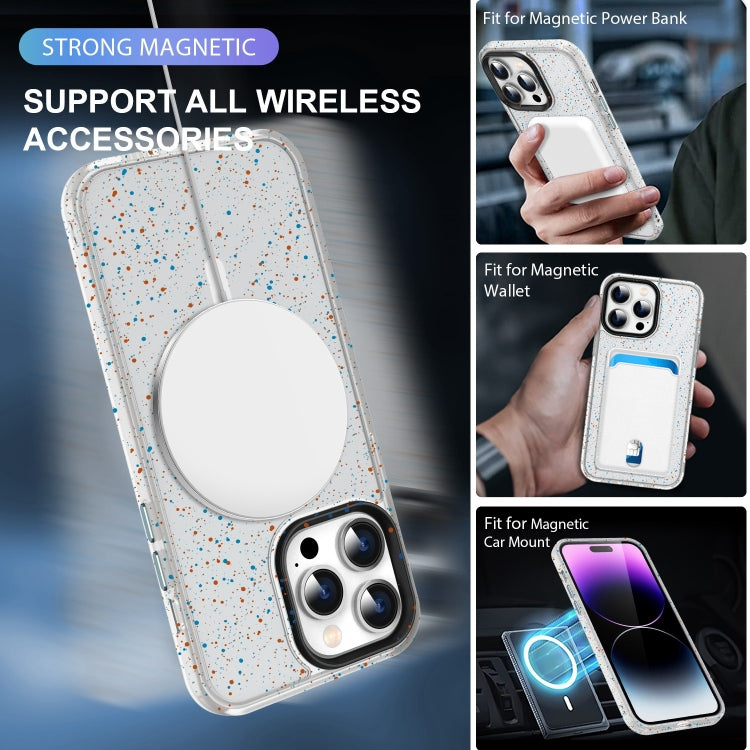For iPhone 11 Colorful Ink-splash Magsafe PC Hybrid TPU Phone Case