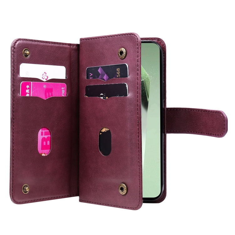 For Galaxy S24 FE 5G Multi-Function Wallet 10 Card Slots Leather Phone Case