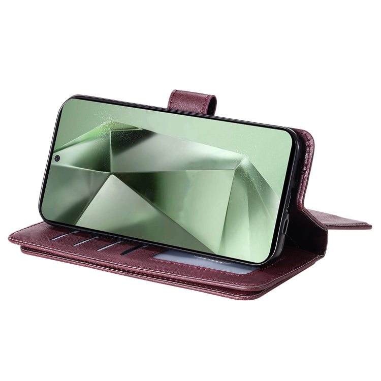 For Galaxy S24 FE 5G Multi-Function Wallet 10 Card Slots Leather Phone Case