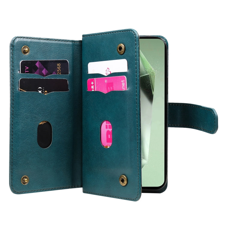 For Galaxy S24 FE 5G Multi-Function Wallet 10 Card Slots Leather Phone Case