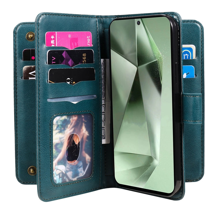 For Galaxy S24 FE 5G Multi-Function Wallet 10 Card Slots Leather Phone Case