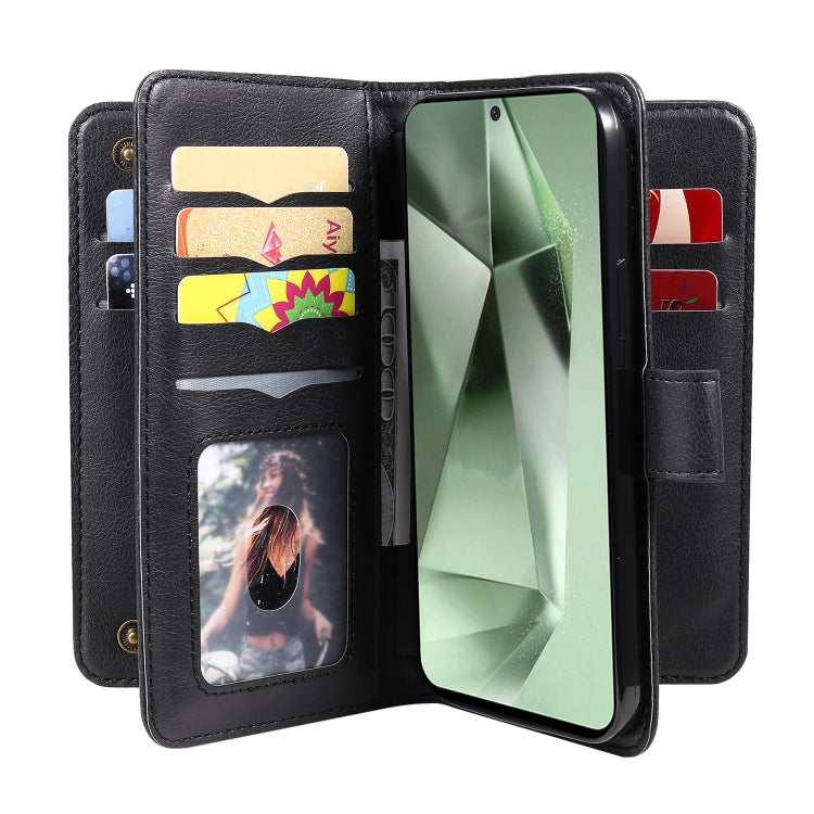 For Galaxy S24 FE 5G Multi-Function Wallet 10 Card Slots Leather Phone Case