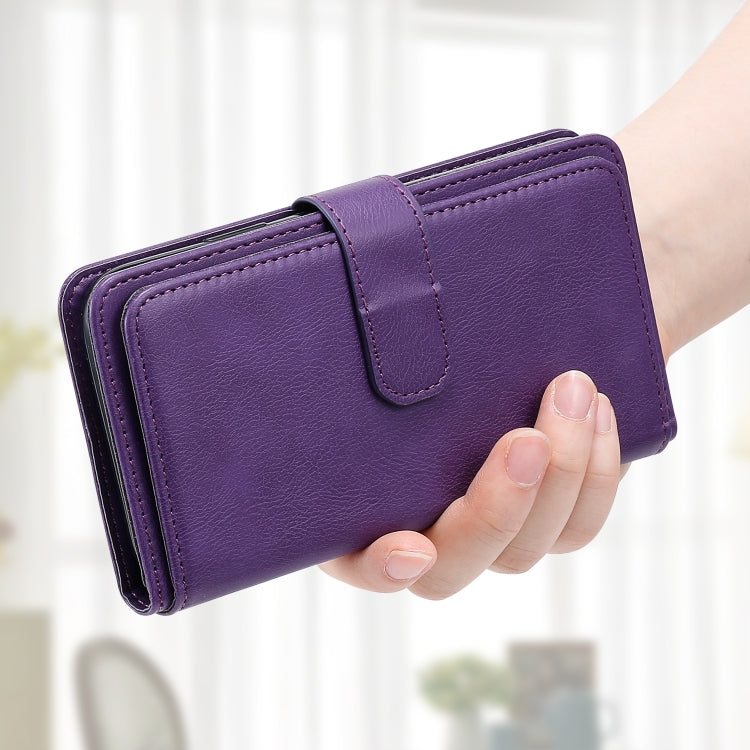 For Galaxy S24 FE 5G Multi-Function Wallet 10 Card Slots Leather Phone Case