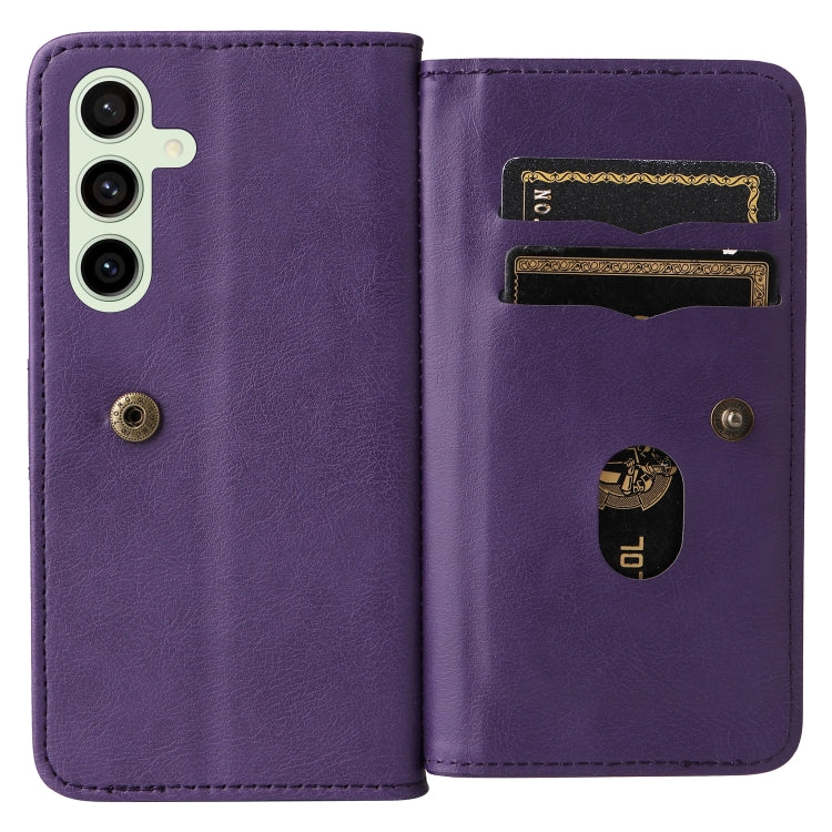 For Galaxy S24 FE 5G Multi-Function Wallet 10 Card Slots Leather Phone Case