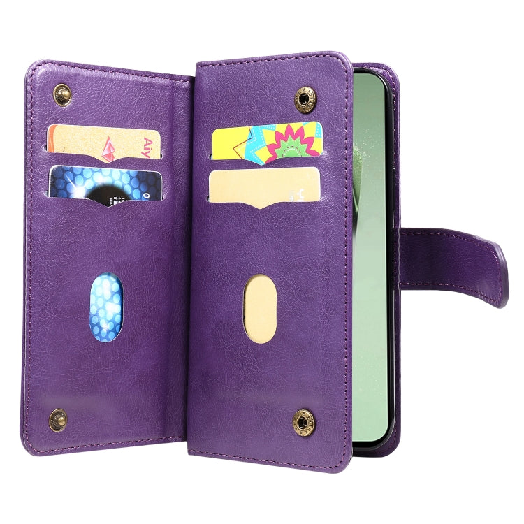 For Galaxy S24 FE 5G Multi-Function Wallet 10 Card Slots Leather Phone Case