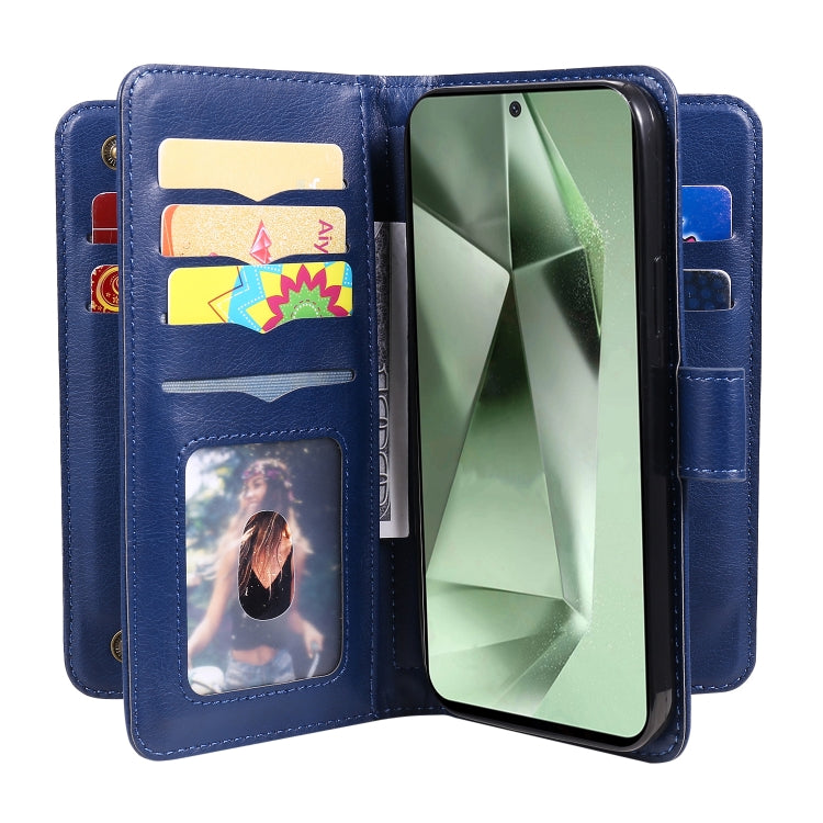 For Galaxy S24 FE 5G Multi-Function Wallet 10 Card Slots Leather Phone Case