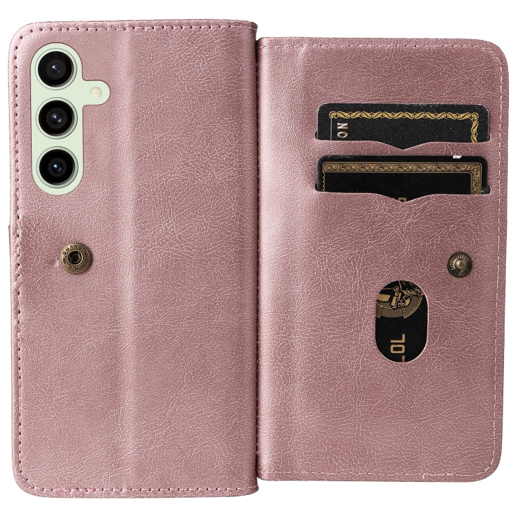 For Galaxy S24 FE 5G Multi-Function Wallet 10 Card Slots Leather Phone Case
